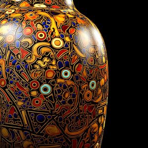 Vase coloré avec détails en gros plan
