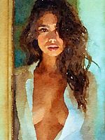 Portret van een vrouw olieverf schilderij