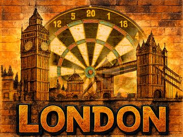 Wie ein Sonnenaufgang präsentiert sich das Dartboard in London von Segaspics