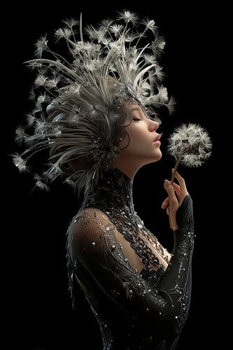 vrouw met bloemen Dandelion