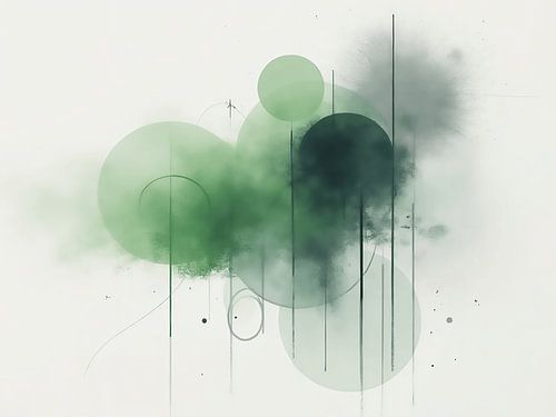 Abstract kunstwerk met groen