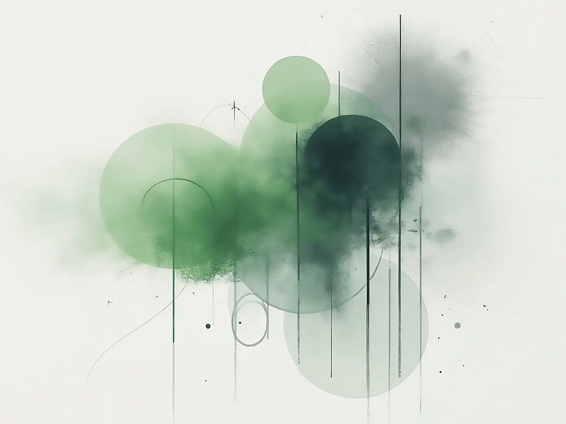 Abstraktes Kunstwerk mit Grünzeug von The Photo Artist