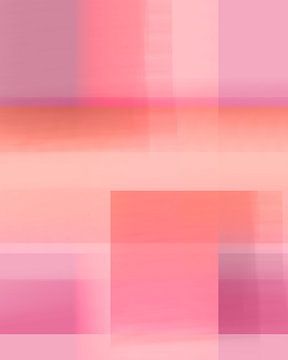 Abstracte kleurblokken in heldere pasteltinten. Roze en paars. van Dina Dankers