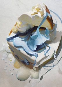 Schlagsahnetorte mit Blaubeersauce
