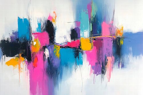 Energieke kleurspattenabstractie