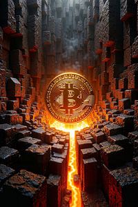 Fantasy Wall Art: BITCOIN INFERNO – The currency forged in fire