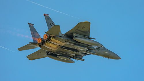 Take-off U.S. Air Force F-15E Strike Eagle.
