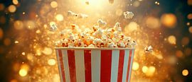 Bubbling popcorn in a golden light atmosphere by Poster Art Shop