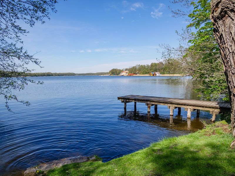 Embarcadère de bateaux dans la région des lacs du Mecklembourg au printemps. par Animaflora PicsStock