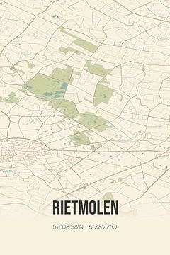 Carte ancienne de Rietmolen (Gueldre) sur Rezona