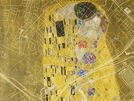 Carte de Beverwijk avec le Baiser de Gustav Klimt sur De Kaartenwinkel