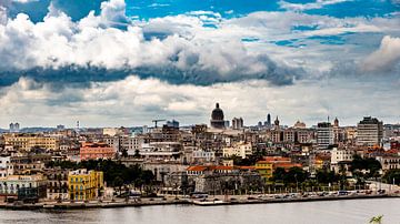 Panorama old town of Havana Cuba with clouds by Dieter Walther