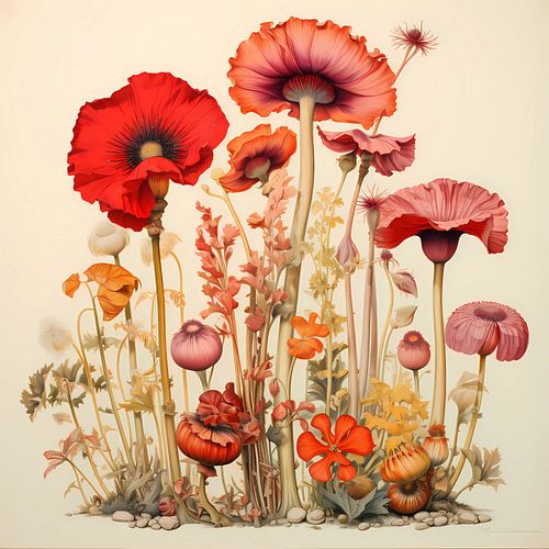 Klaprozen en wilde bloemen