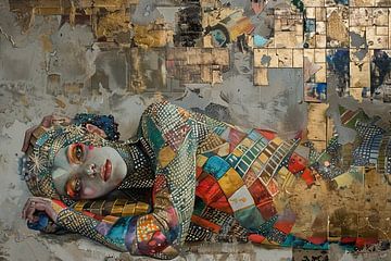 Vrouwencollage | Mosaic Reverie van Abstract Schilderij