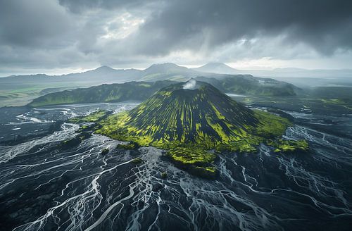 Crater lakes seen from the sky
