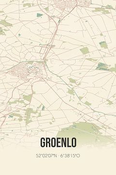Vintage landkaart van Groenlo (Gelderland) van MijnStadsPoster