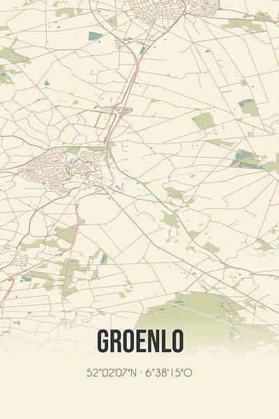 Vintage map of Groenlo (Gelderland) by Prints of Place