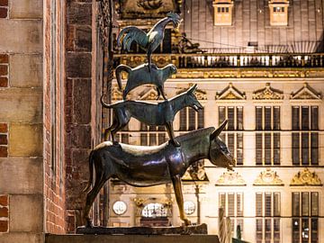 Bremer stadsmuzikanten in de oude binnenstad van Bremen