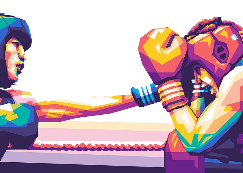 Duel Boksen Popart van Rizky Dwi Aprianda