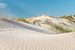 Vogelsporen in zand tussen helmgras van Fotografie Egmond