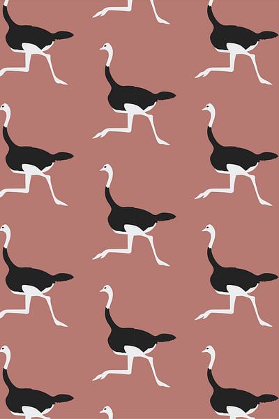 Ostrich Pattern by Walljar