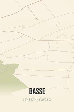 Vintage map of Basse (Overijssel) by Rezona