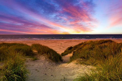 Abendstimmung am breiten Strand