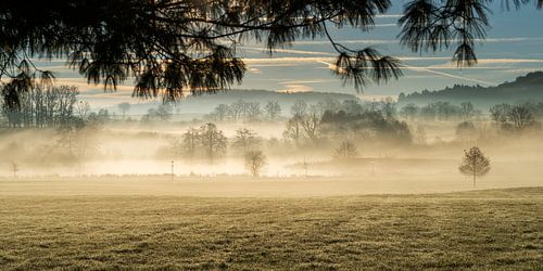 Winterlandschaft, Januar in Frankreich.