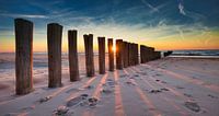 sunset through the posts at De Ker