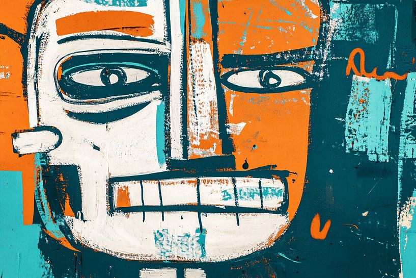 Abstract portret in dynamische kleuren van Imperial Art House