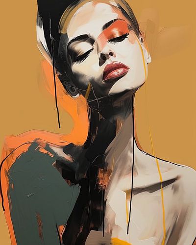 Modern en abstract geïllustreerd portret