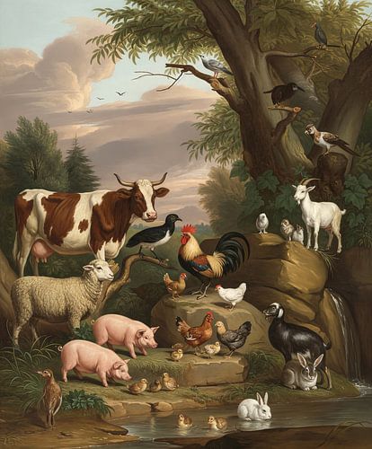 Sammlung von Nutztieren in einem Park