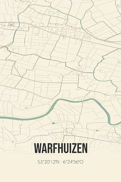 Vintage map of Warfhuizen (Groningen) by Rezona