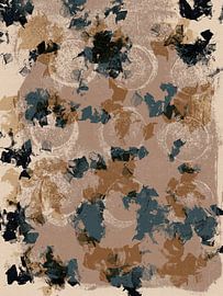 Abstract shapes and lines in brown and grey by Abstract Minimalist Art