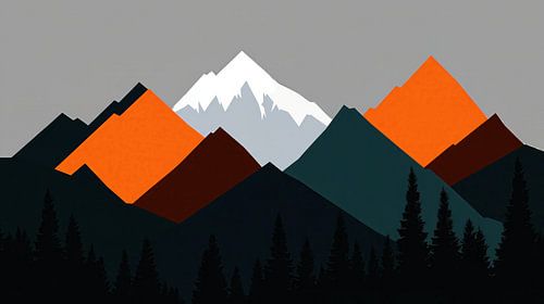 Gestileerd berglandschap