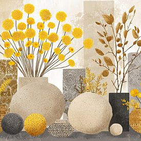 Gelbe Blumen | Yellow Blooms von Blickfänger Gemälde