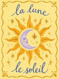 Whimsical Sun and Moon Poster by Thomas burnet