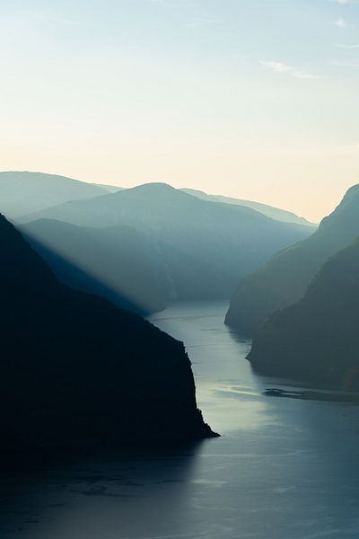 Aurlandsfjord Noorwegen van Eline Huizenga