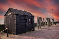 Urk, visnetten,  zonsondergang van Fotografie Arthur van Leeuwen thumbnail