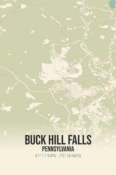 Vintage landkaart van Buck Hill Falls (Pennsylvania), USA. van MijnStadsPoster