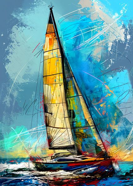 Segelsport Kunst #Segeln #Jacht von JBJart Justyna Jaszke