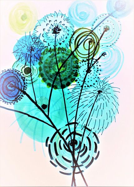 Blue fireworks by Ineke de Rijk