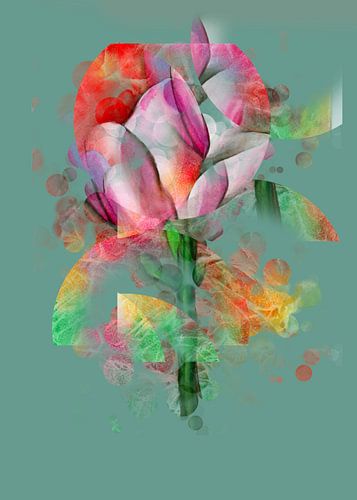 Abstract Magnolia in groen