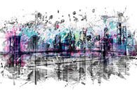 Modern Art NEW YORK CITY Skyline | Spatten  van Melanie Viola thumbnail