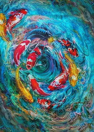 Koi in whirlpool
