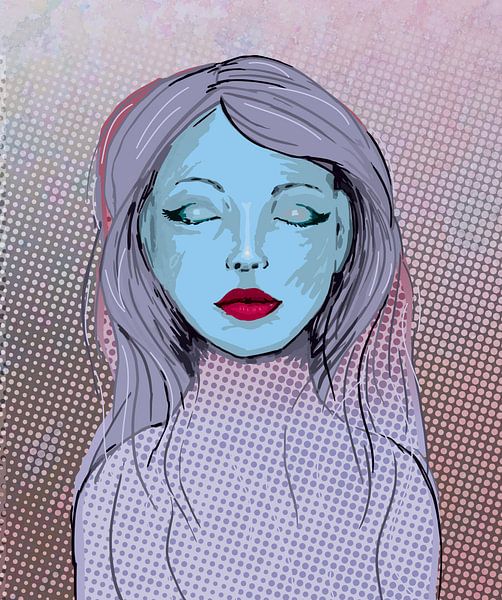 Girl with red lips by Bianca Wisseloo