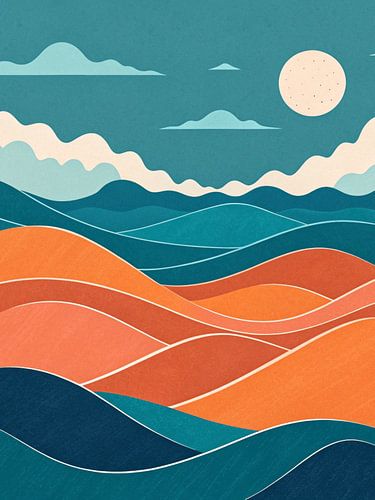 Abstract golvend landschap