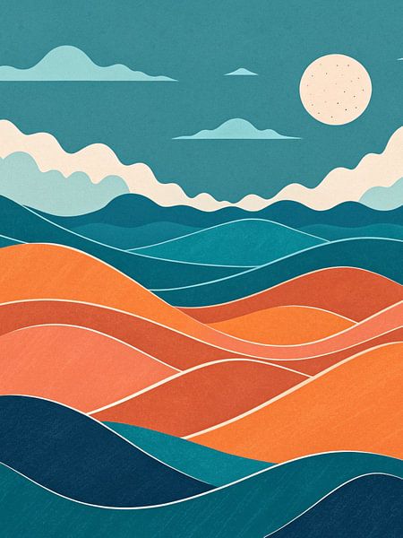 Abstract Wavy Landscape by Artistic