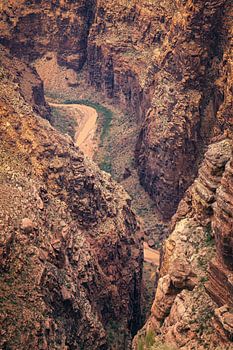The Colorado River passing a canyon, Arizona, USA