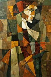 Abstract portret van een vrouw van Poster Art Shop